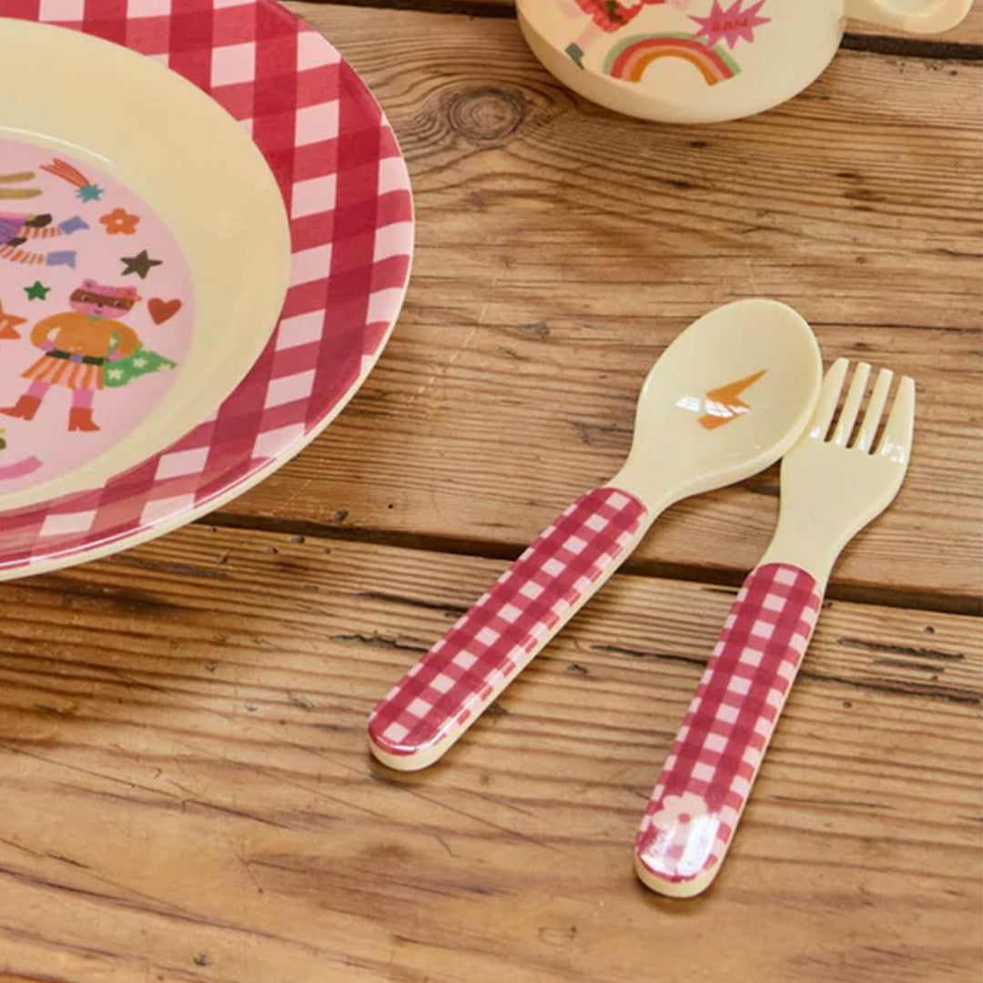 rice kinderbestek hero - roze - 2 st | BABSF-2ZHEROI | 2