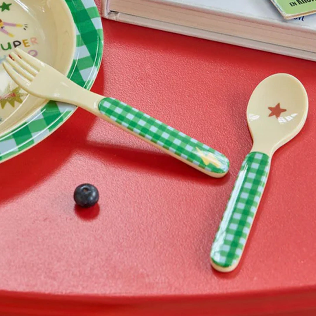 rice kinderbestek hero - groen - 2 st