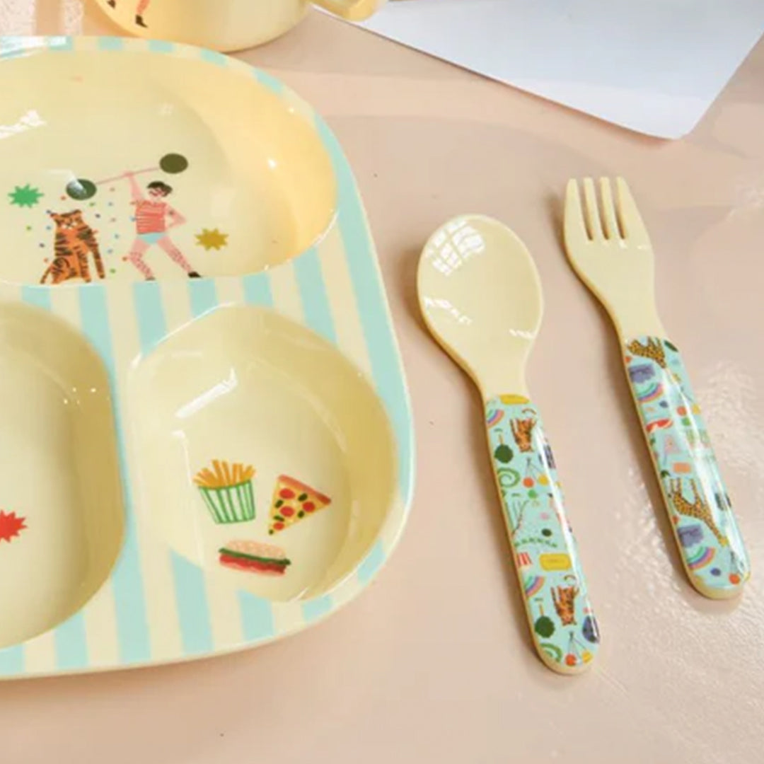 rice kinderbestek fun fair - mint - 2 st |  BABSF-FUFAMI | 2