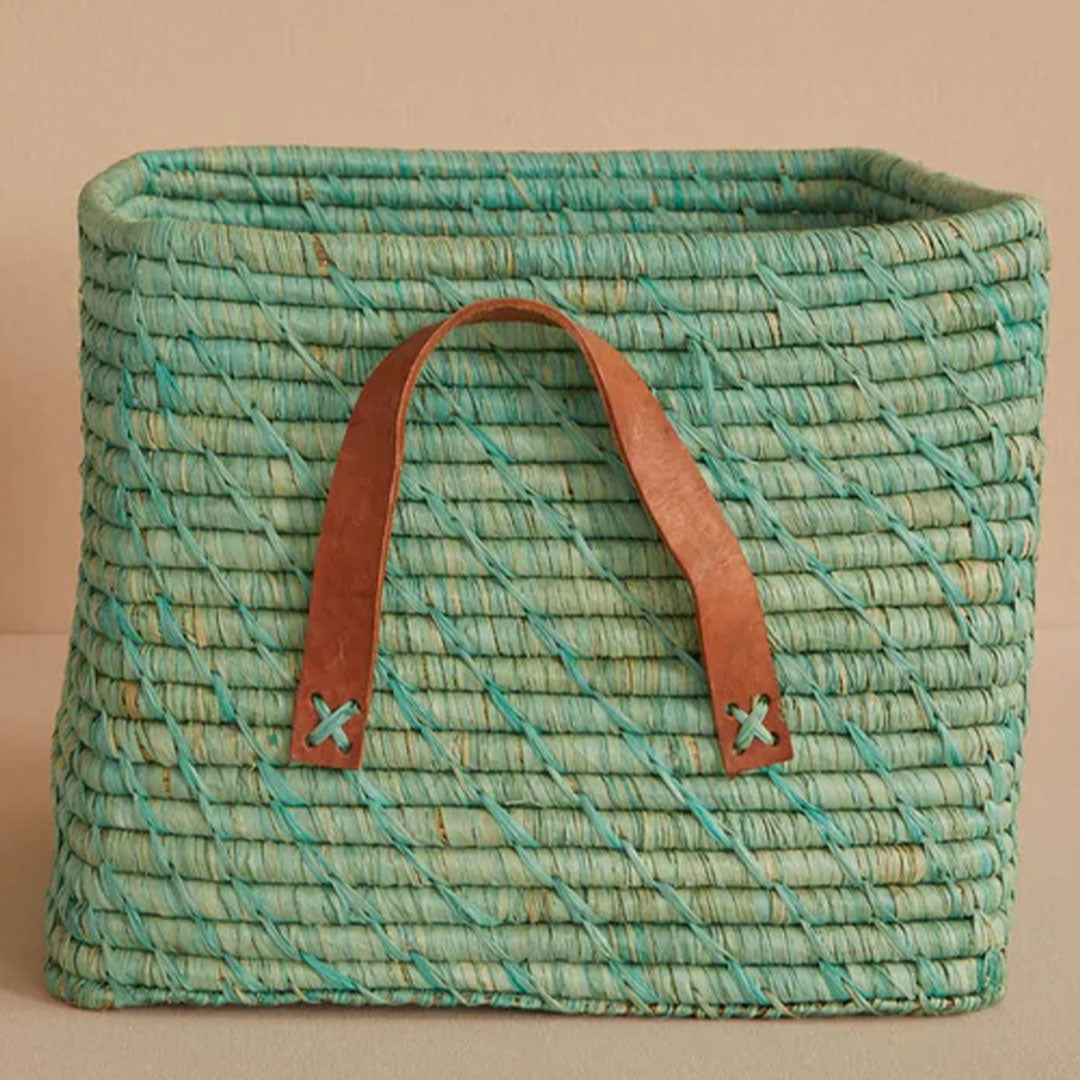 rice opbergmand raffia - mint | BSRAT-30MI | 2