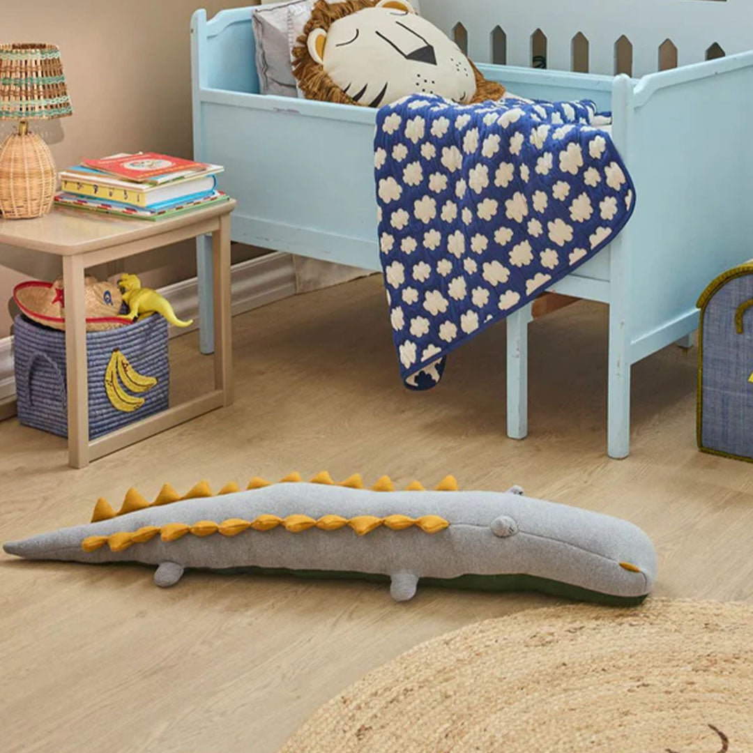 rice knuffelkrokodil - grijs - 100 cm | KITOY-LDRA | 2