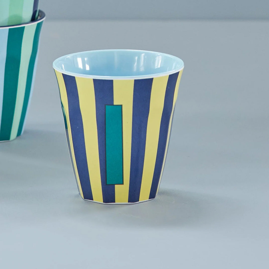 rice alfabetbeker I - streepjes - blauw - 250 ml