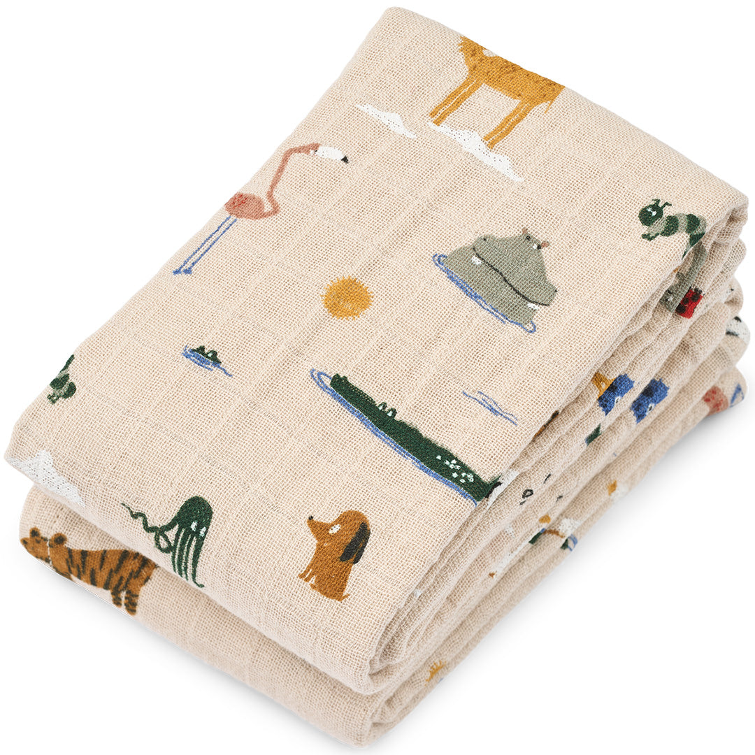 LW14907-2604 | liewood hydrofieldoeken lewis - around the world - sandy - 2st | 1