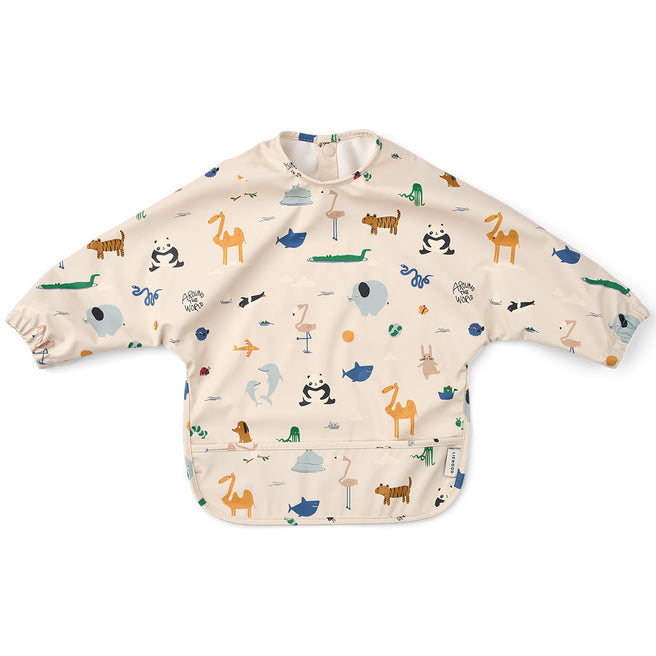 LW18136-2604 | liewood mouwslab met voorvakje merle - around the world - sandy | 1