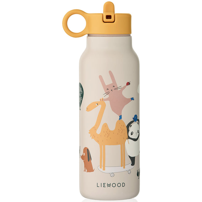 LW19617-2623 | liewood rvs thermosfles falk - around the world - sandy - 350 ml | 1