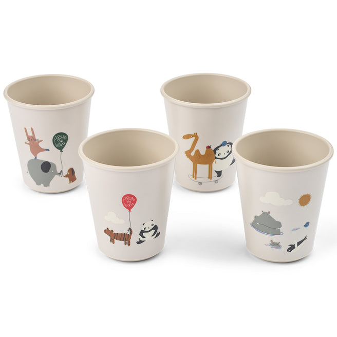 LW20695-2623 | liewood kinderbekers lana - around the world - sandy - 4st | 1