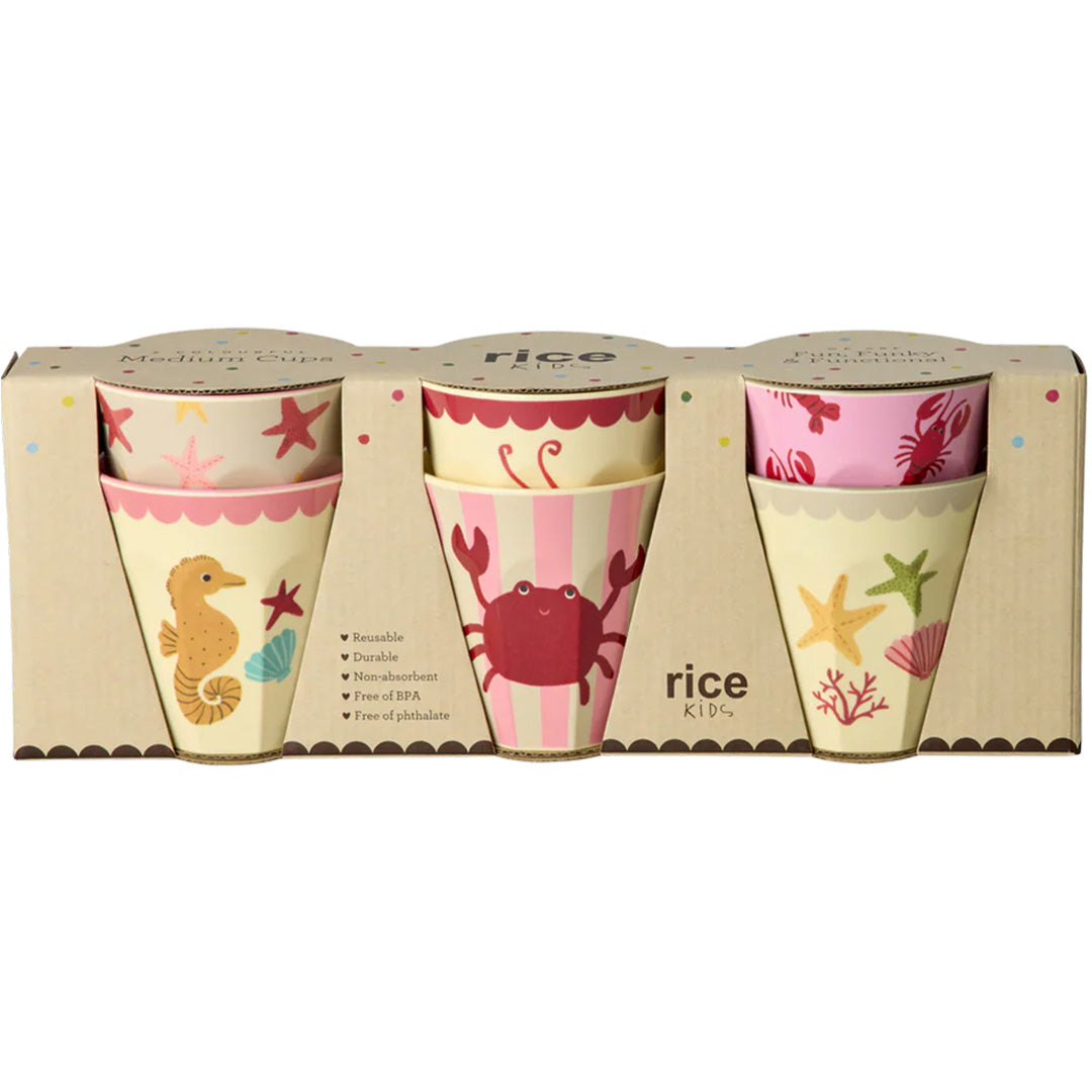 rice kinderbeker - coral ocean - 250 ml - 6st | MELCU-6ZOCEI
