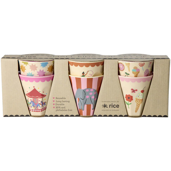 rice kinderbeker fun fair - roze - 160 ml - 6st | MELCU-6ZSFUFAI 