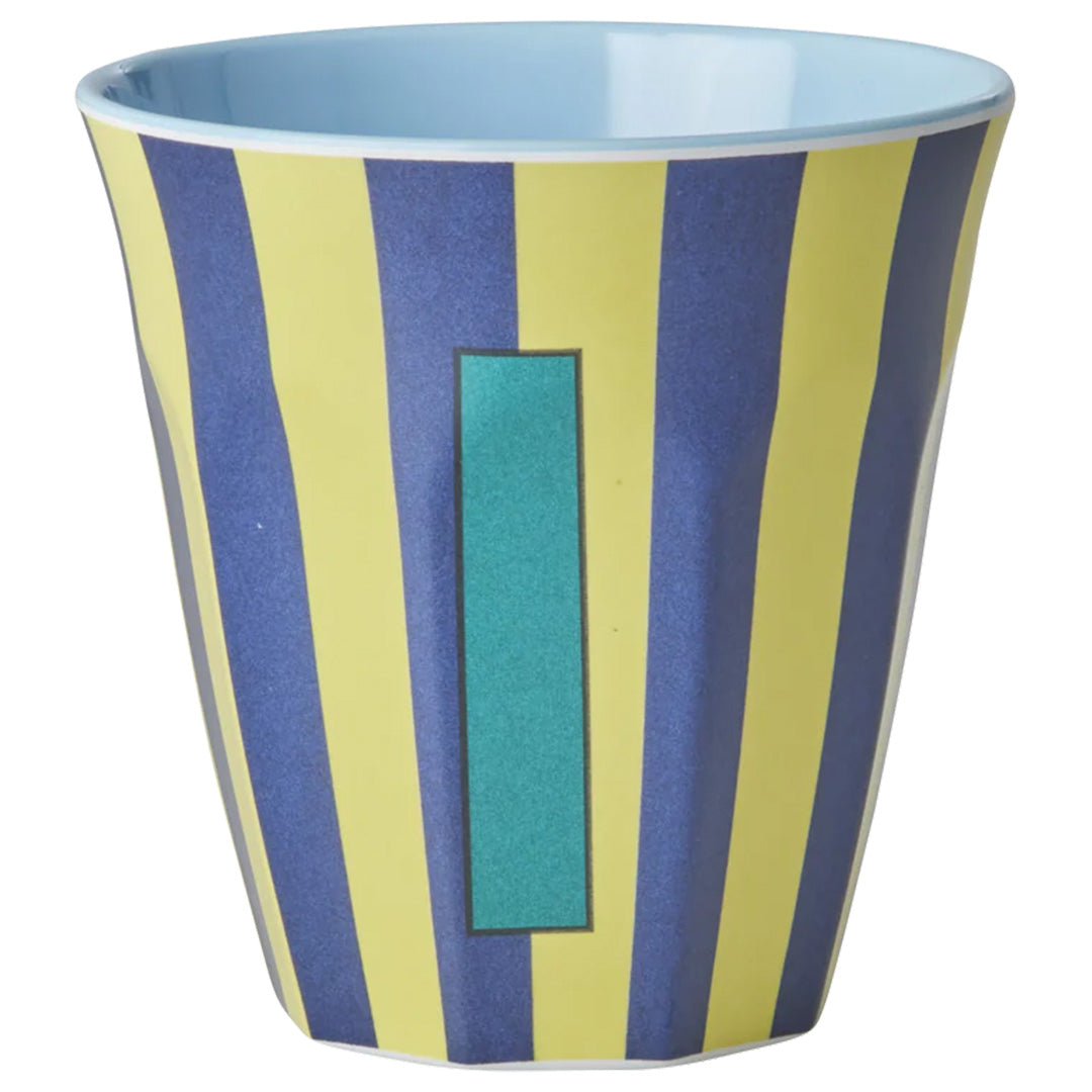 rice alfabetbeker I - streepjes - blauw - 250 ml