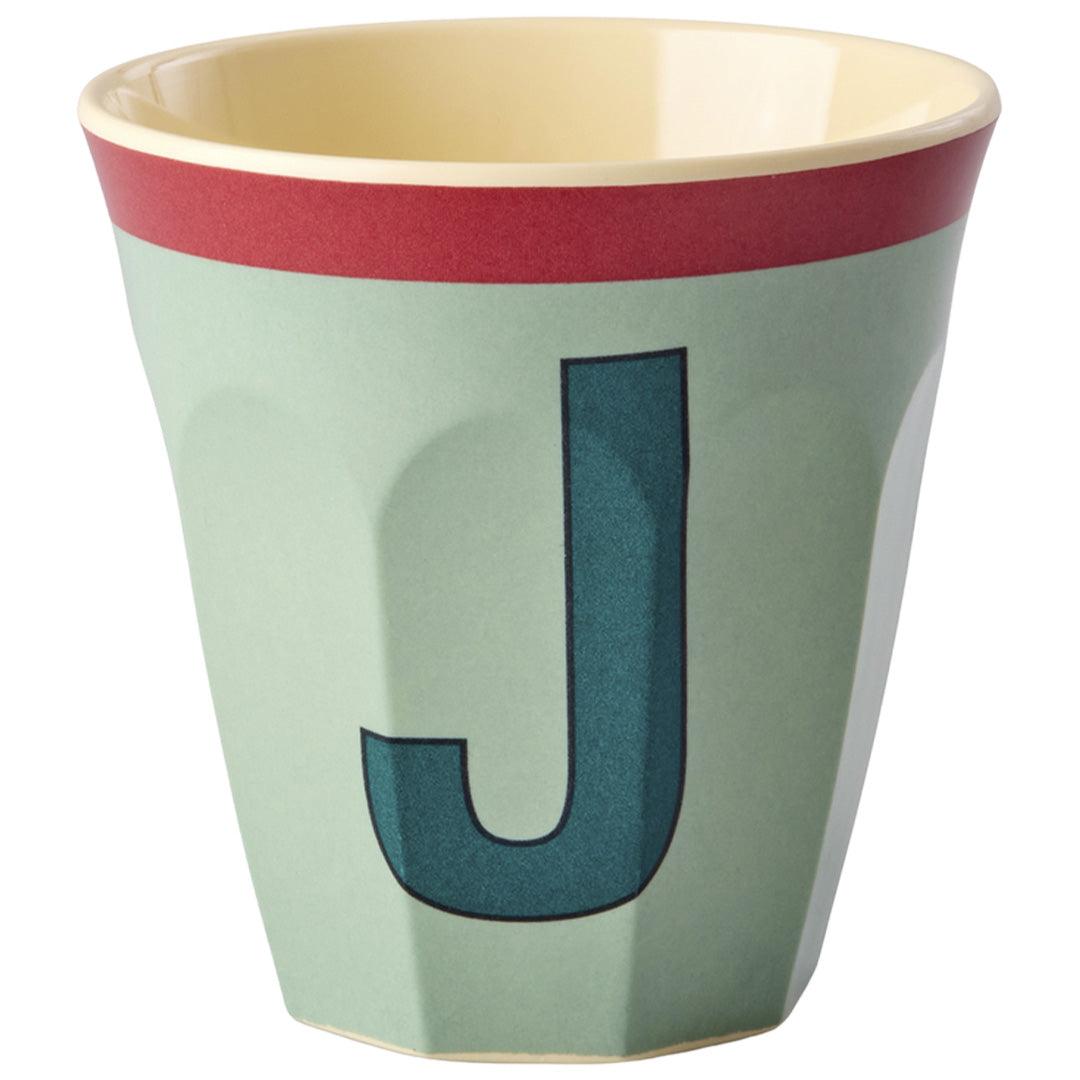 rice alfabetbeker J - vintage - kaki - 250 ml | MELCU-ALPVJK