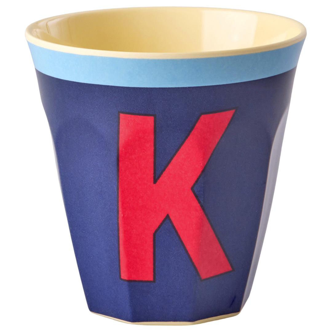 rice alfabetbeker K - vintage - koningsblauw - 250 ml | MELCU-ALPVKRB
