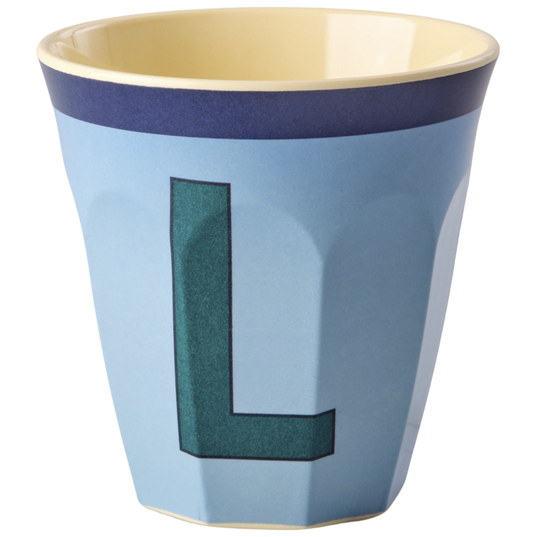 rice alfabetbeker L - vintage - vintage blauw - 250 ml | MELCU-ALPVLVB | 