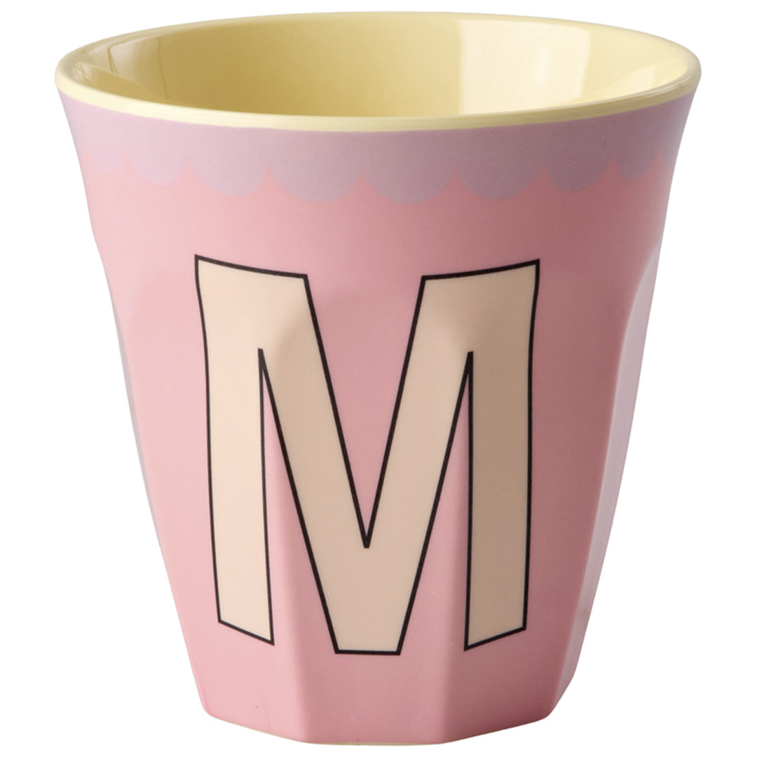 rice alfabetbeker M - vintage - roze - 250 ml | MELCU-ALPVMI 