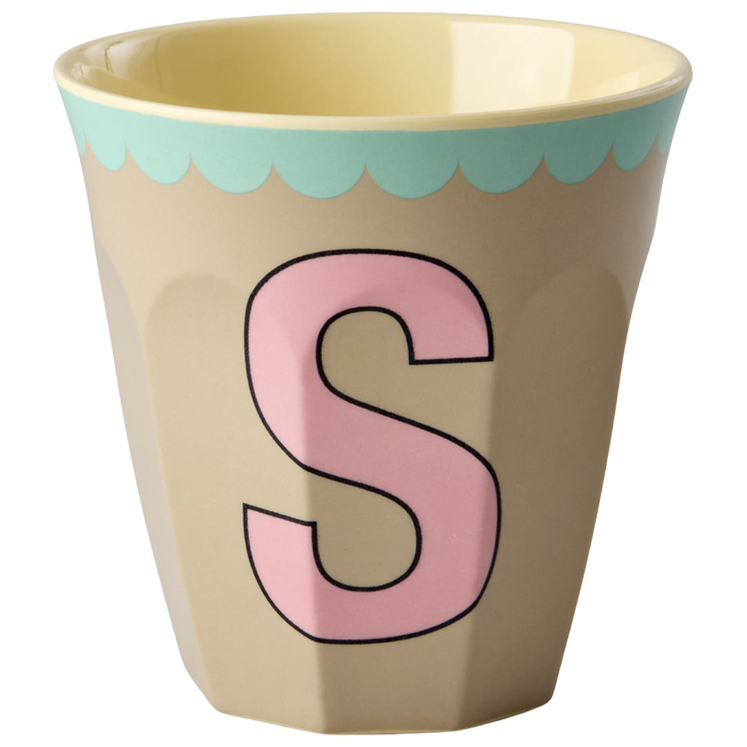 rice alfabetbeker S - vintage - beige - 250 ml  |  MELCU-ALPVSB