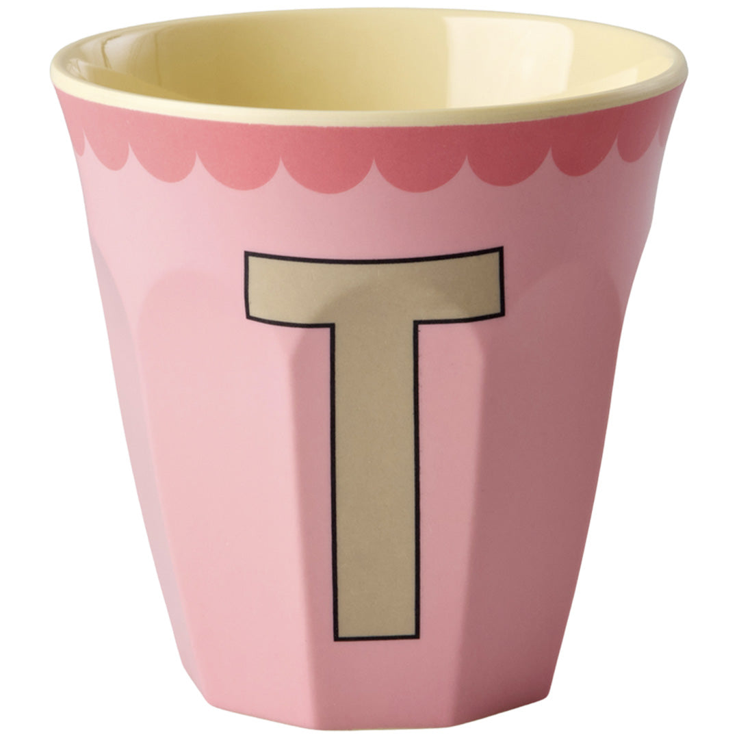 rice alfabetbeker T - vintage - roze - 250 ml | MELCU-ALPVTI