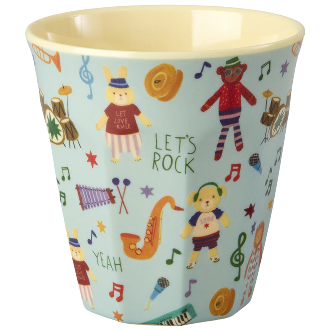 rice kinderbeker music band - blauw - 250 ml