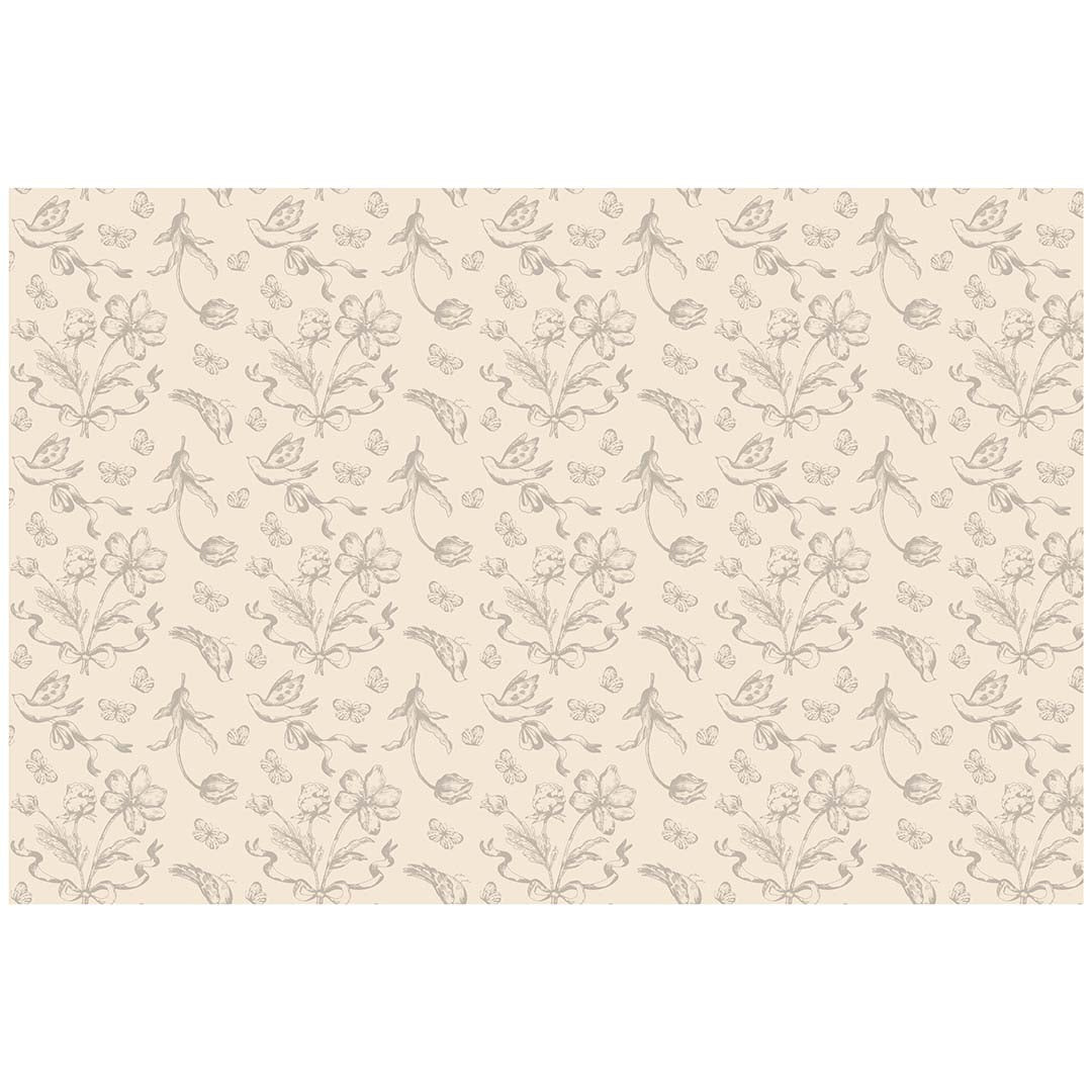 partydeco tafelkleed - beige bloemen | OBS3 | 2