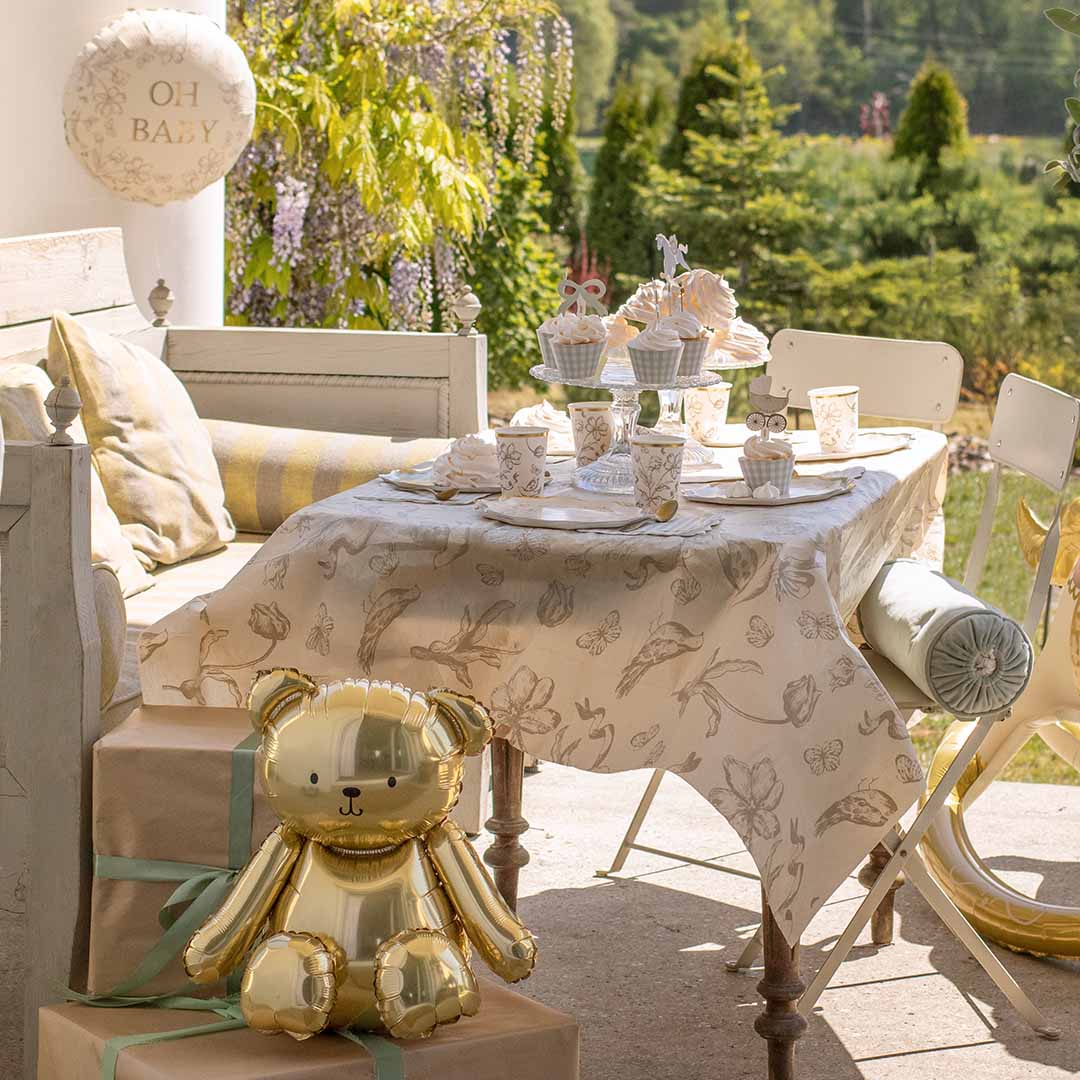 partydeco tafelkleed - beige bloemen | OBS3 | 5