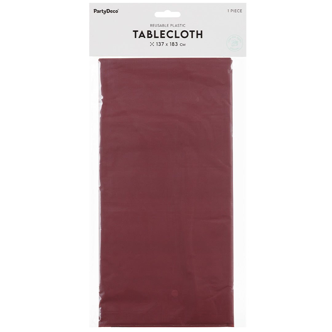 partydeco tafelkleed donkerrood - 137x183 cm