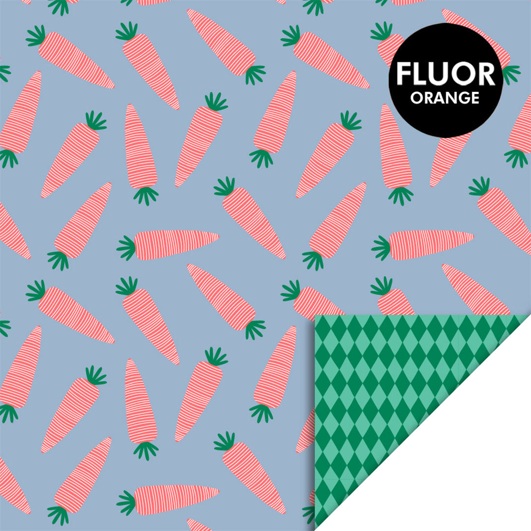 P34.297.070 | house of products inpakpapier sinterklaas wortel fluor orange - harlequin green - 3 m