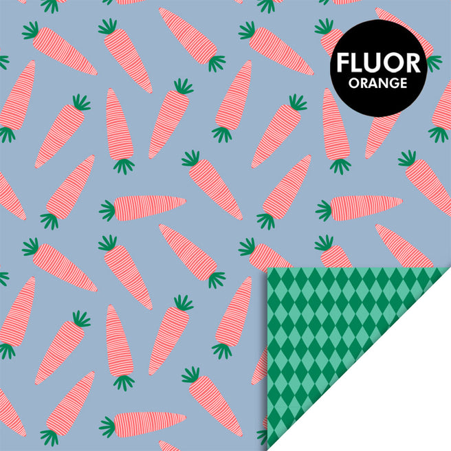 P34.297.070 | house of products inpakpapier sinterklaas wortel fluor orange - harlequin green - 3 m