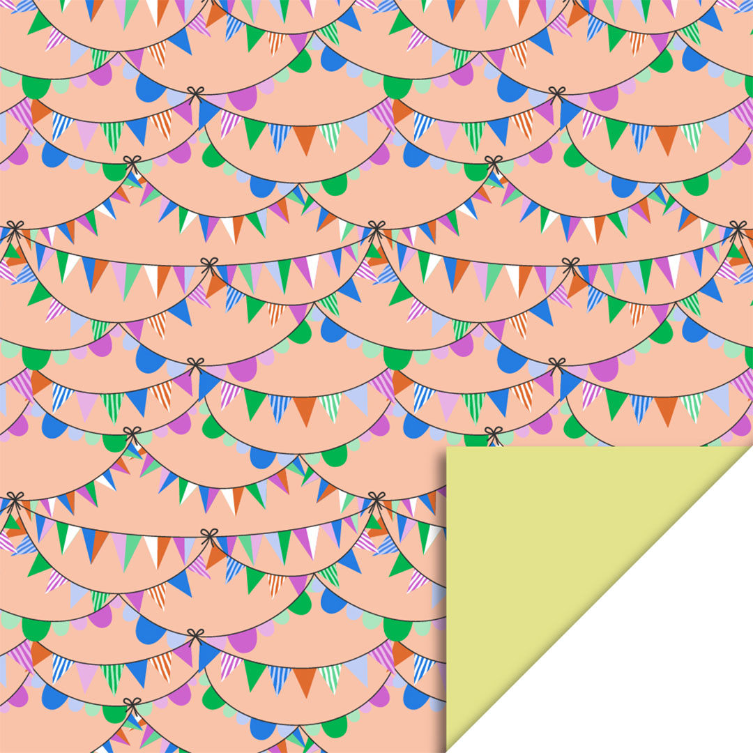 P51.303.070 | house of products inpakpapier party guirlande bright - yellow - 3 m