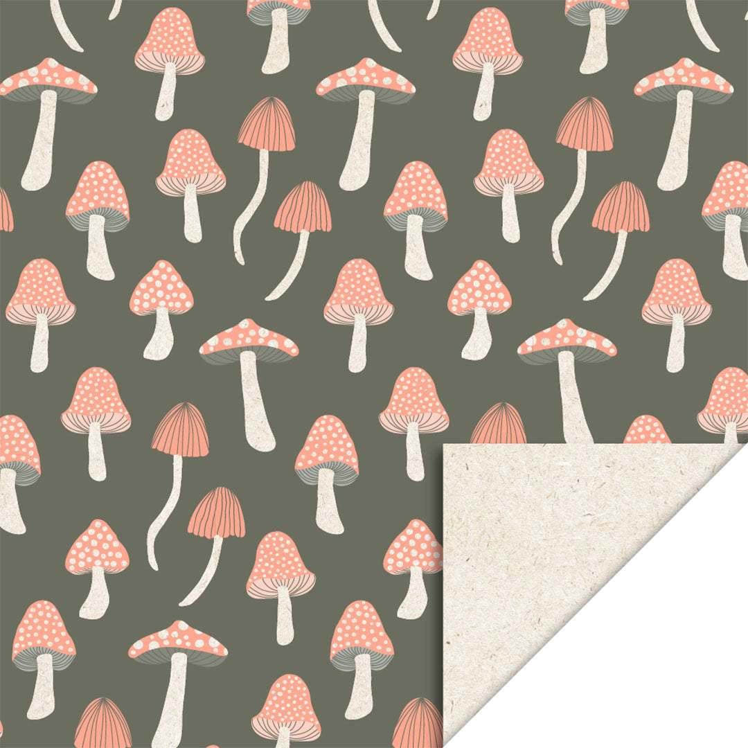 house of products inpakpapier biet paddenstoelen forest green - 3 m | P51.307.070 