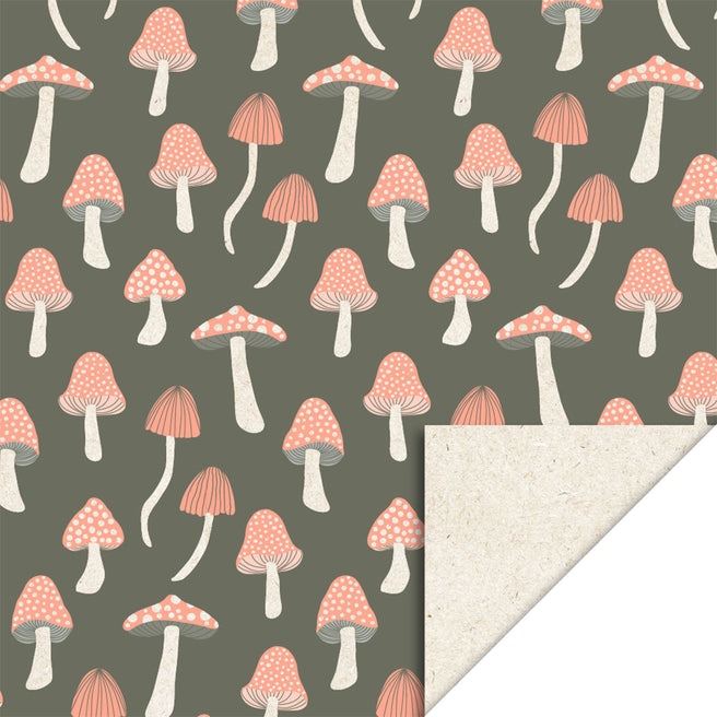 house of products inpakpapier biet paddenstoelen forest green - 3 m | P51.307.070 