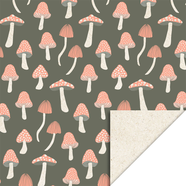 house of products inpakpapier biet paddenstoelen forest green - 3 m | P51.307.070 