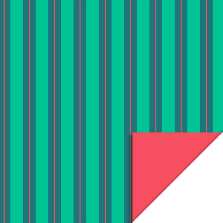 P51.311.070 | house of products inpakpapier stripe chalk green - red - 3 m
