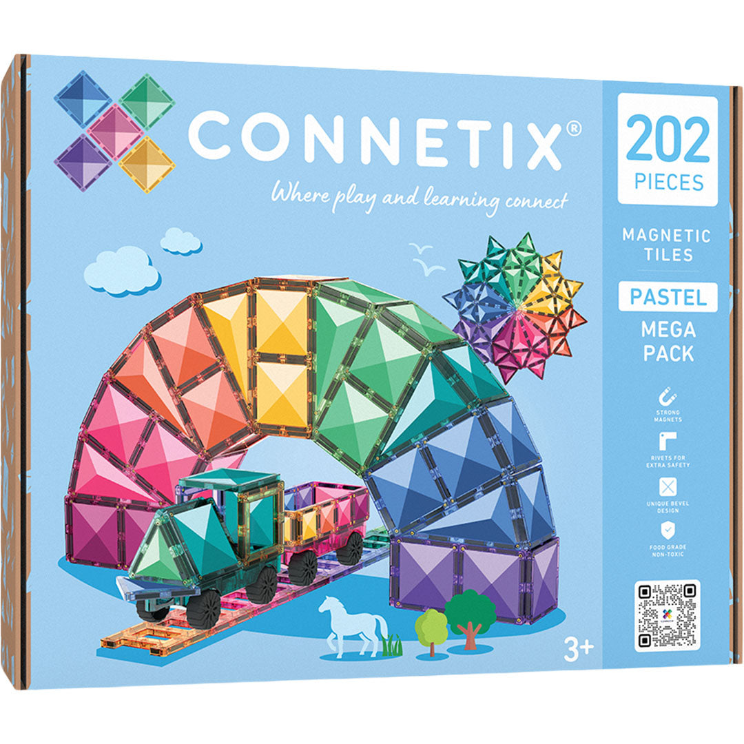 connetix magnetische tegels mega pack - pastel - 202st | CT-P2-00202-ME | 