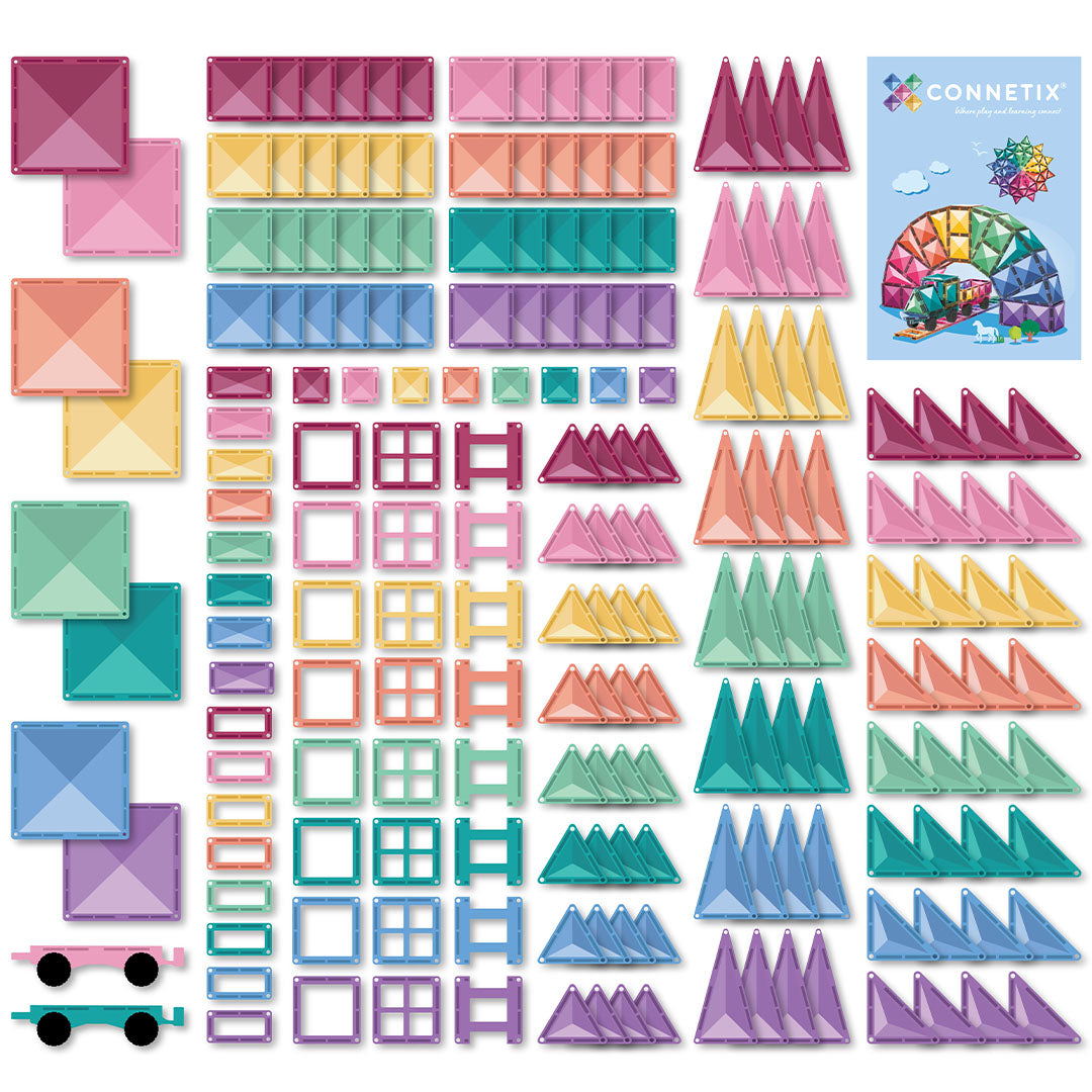 connetix magnetische tegels mega pack - pastel - 202st | CT-P2-00202-ME | 3
