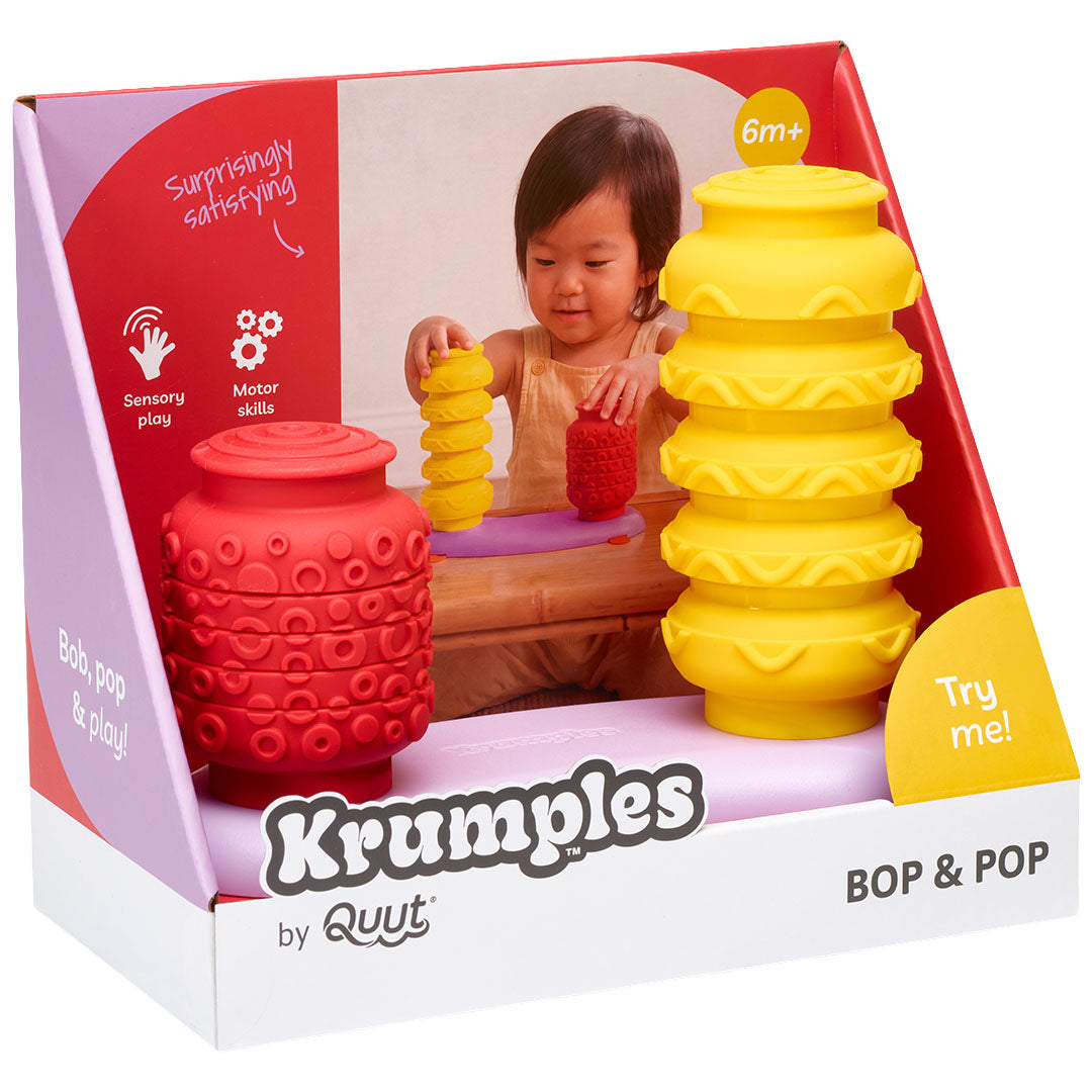 quut sensorische speeltje krumples bob & pop - cherry red - rouge cerise | QTK007 | 4