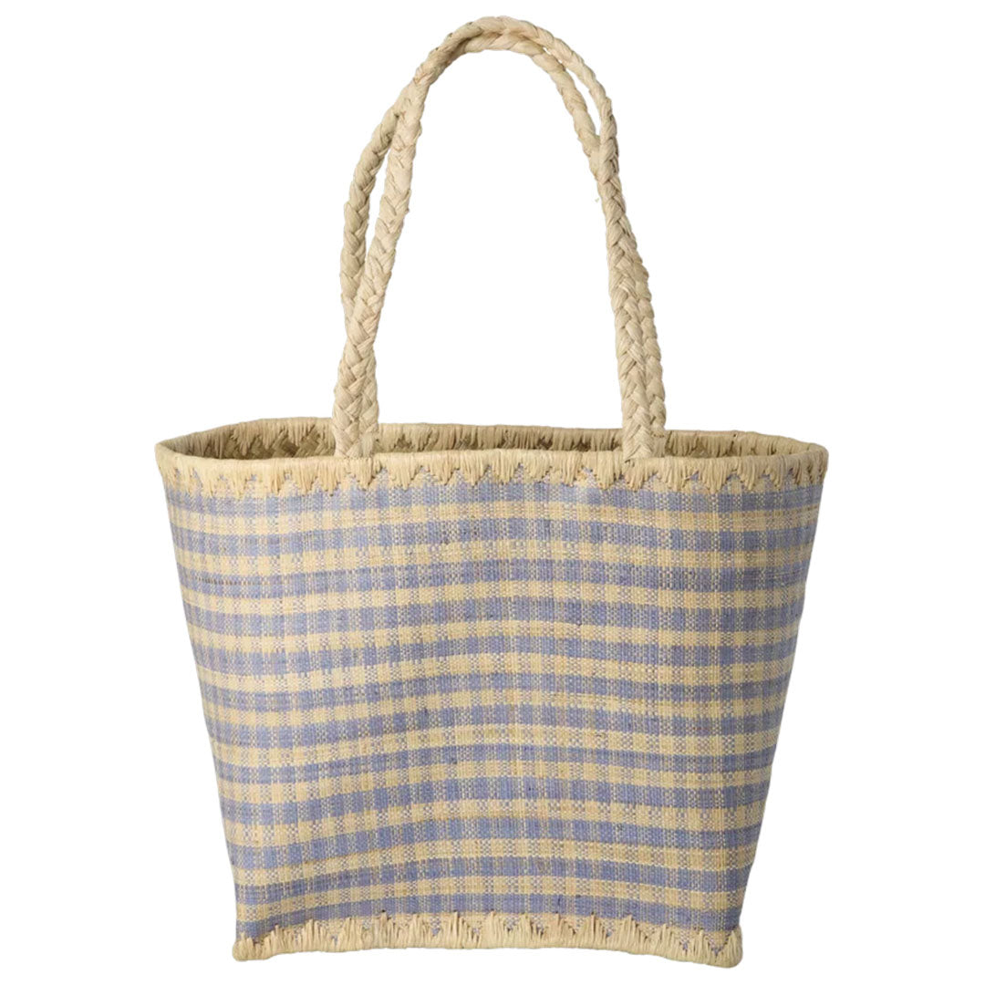 rice kindertas raffia ruiten blauw | BGRFA-SCHB | 1
