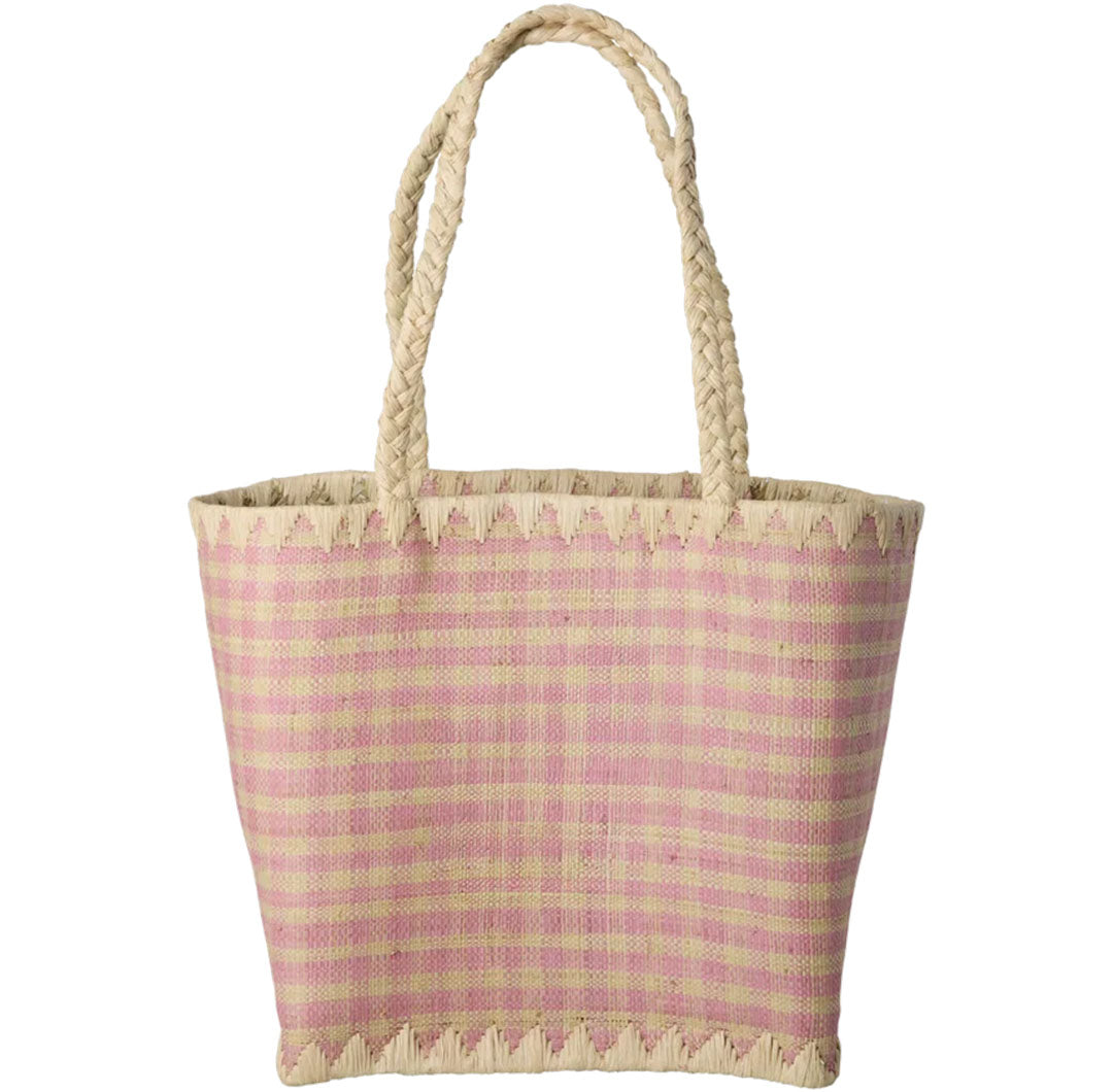 rice kindertas raffia ruiten roze | BGRFA-SCHI | 1