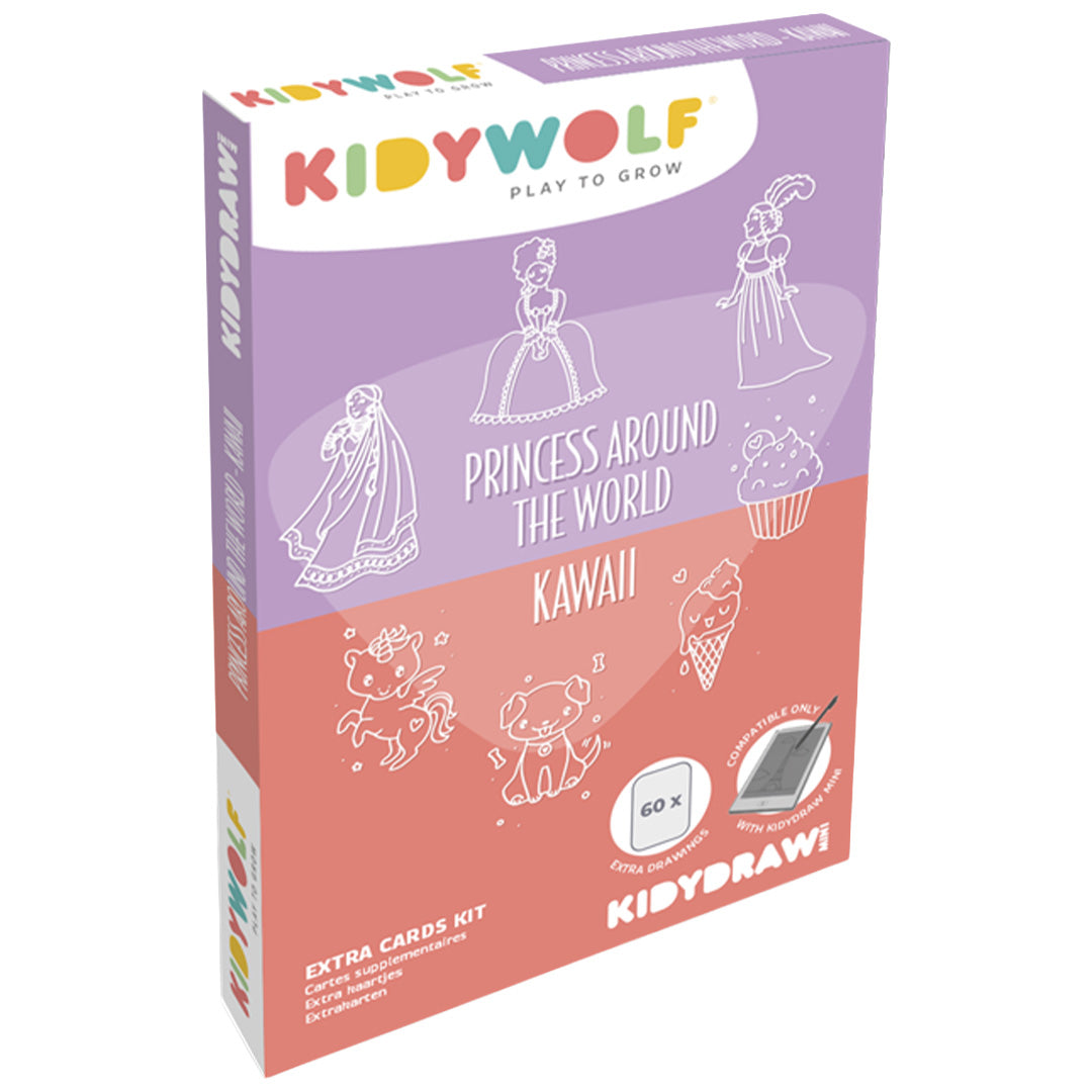 kidywolf extra tekenkaarten voor kidydraw mini - kawaii en prinsessen | REFIL-DRAW-MINI-PRI-KAW | 