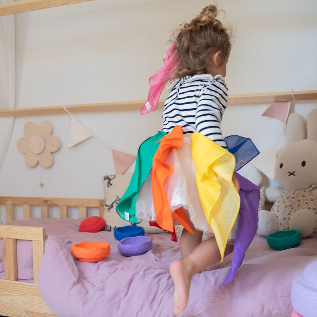 pit and play speeldoek regenboog - geel - 75x75 cm | 6154120191187 | 5
