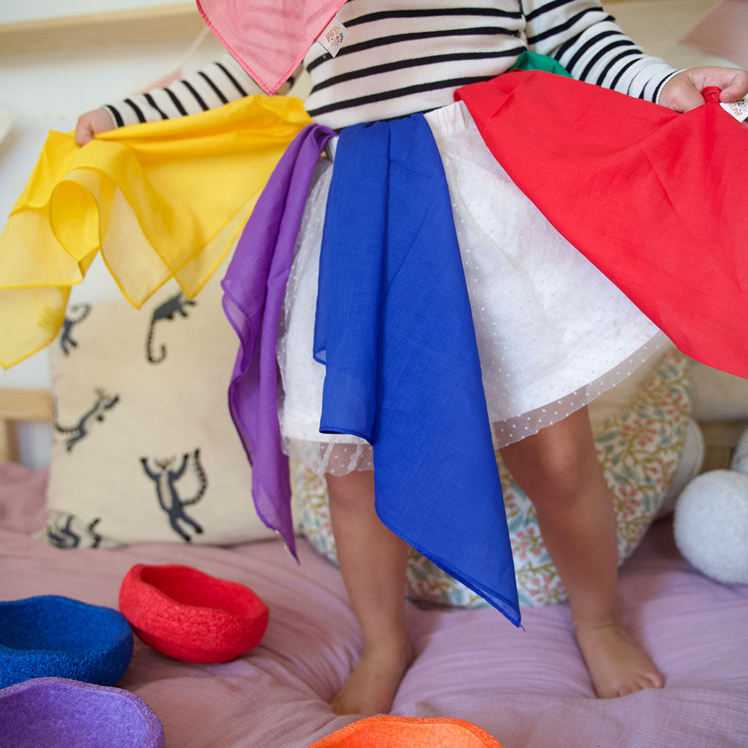 pit and play speeldoek regenboog - rood - 75x75 cm | 6154122174195 | 5