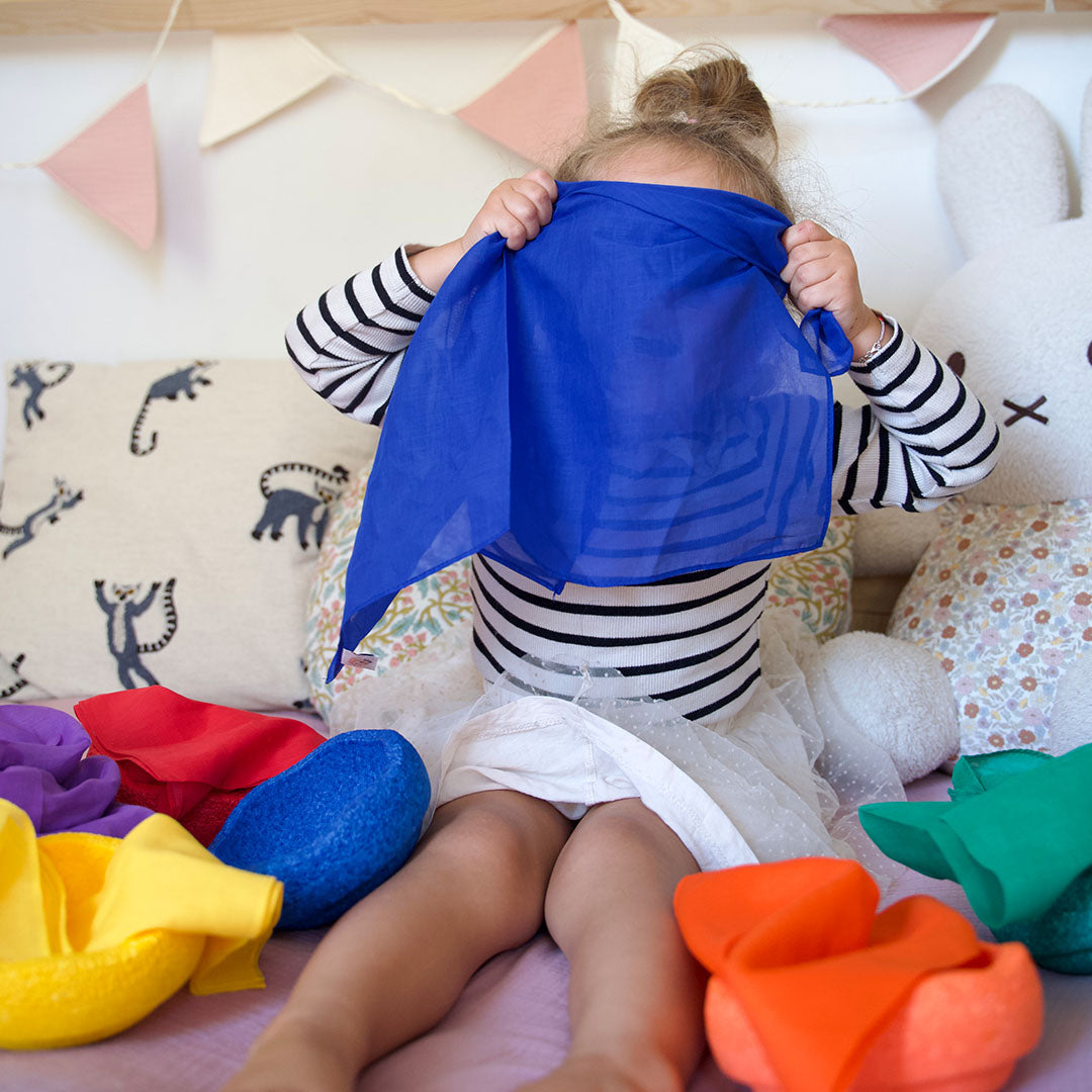 pit and play speeldoek regenboog - blauw - 75x75 cm | 6154119671614 | 3