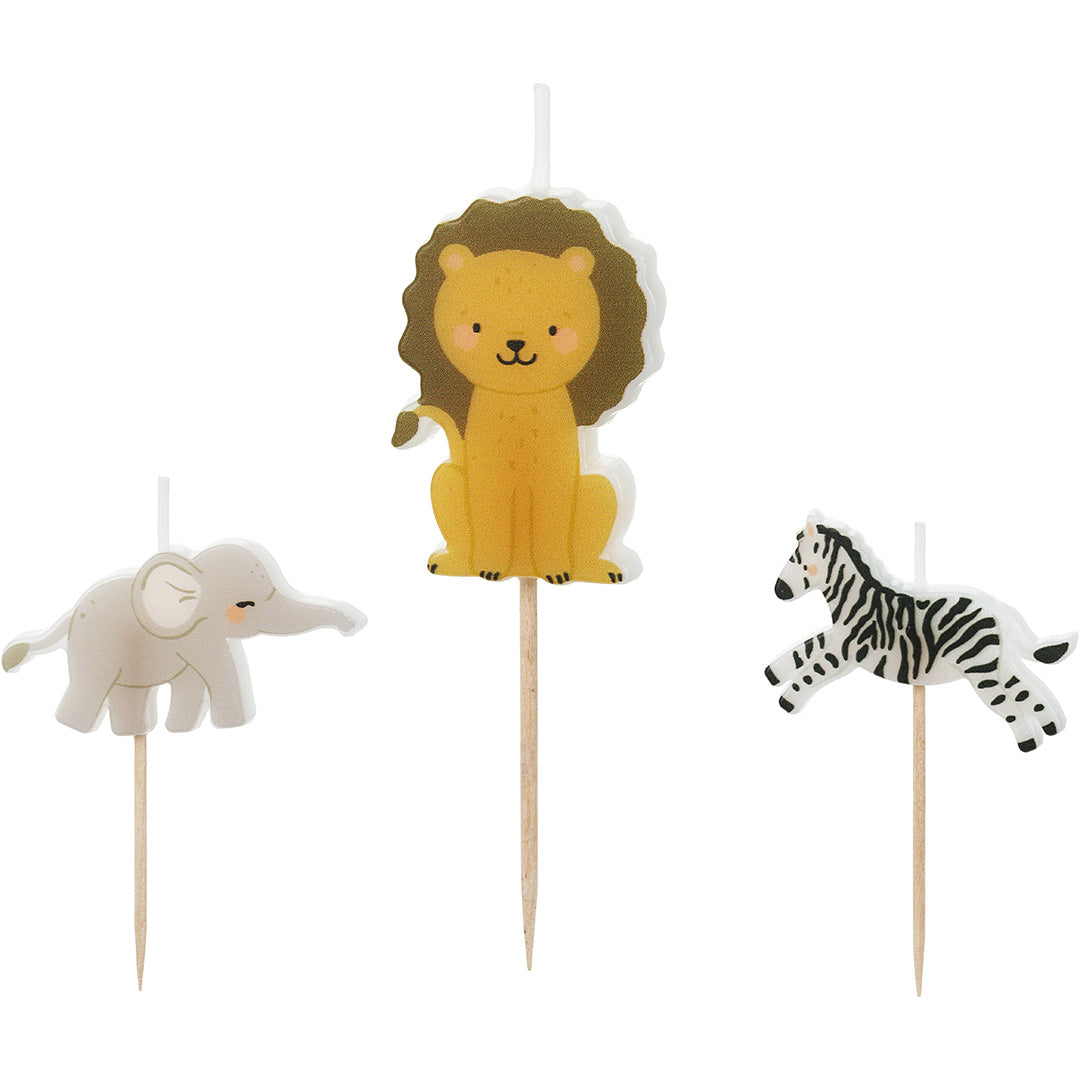 partydeco feestkaarsjes safari - 3st | SCS-29 | 1