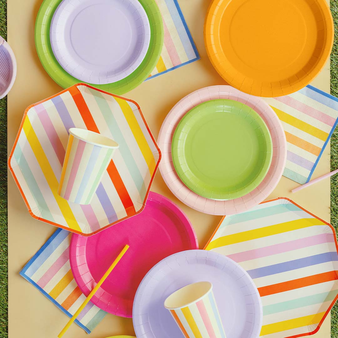 partydeco servetten gestreept - 20st