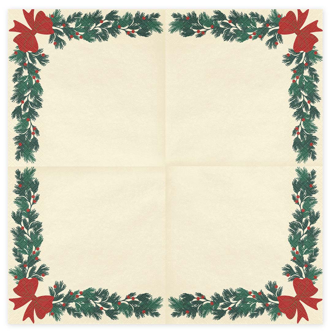 partydeco servetten kerst garlande - 20st