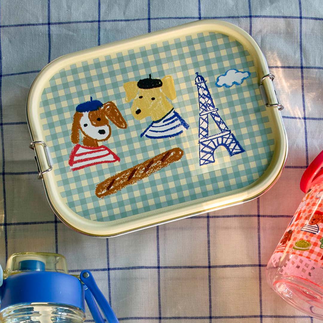 rice rvs broodtrommel kids in paris - blue - 1400 ml | STLUN-LPARISR | 2