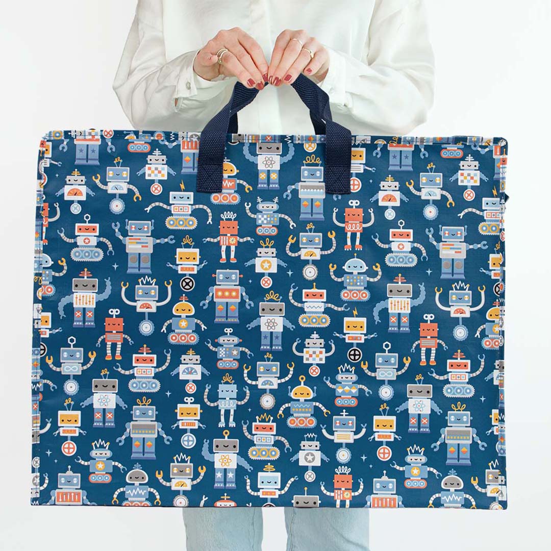 a little lovely company opbergtas robots - XL | STXLRO39 | 2