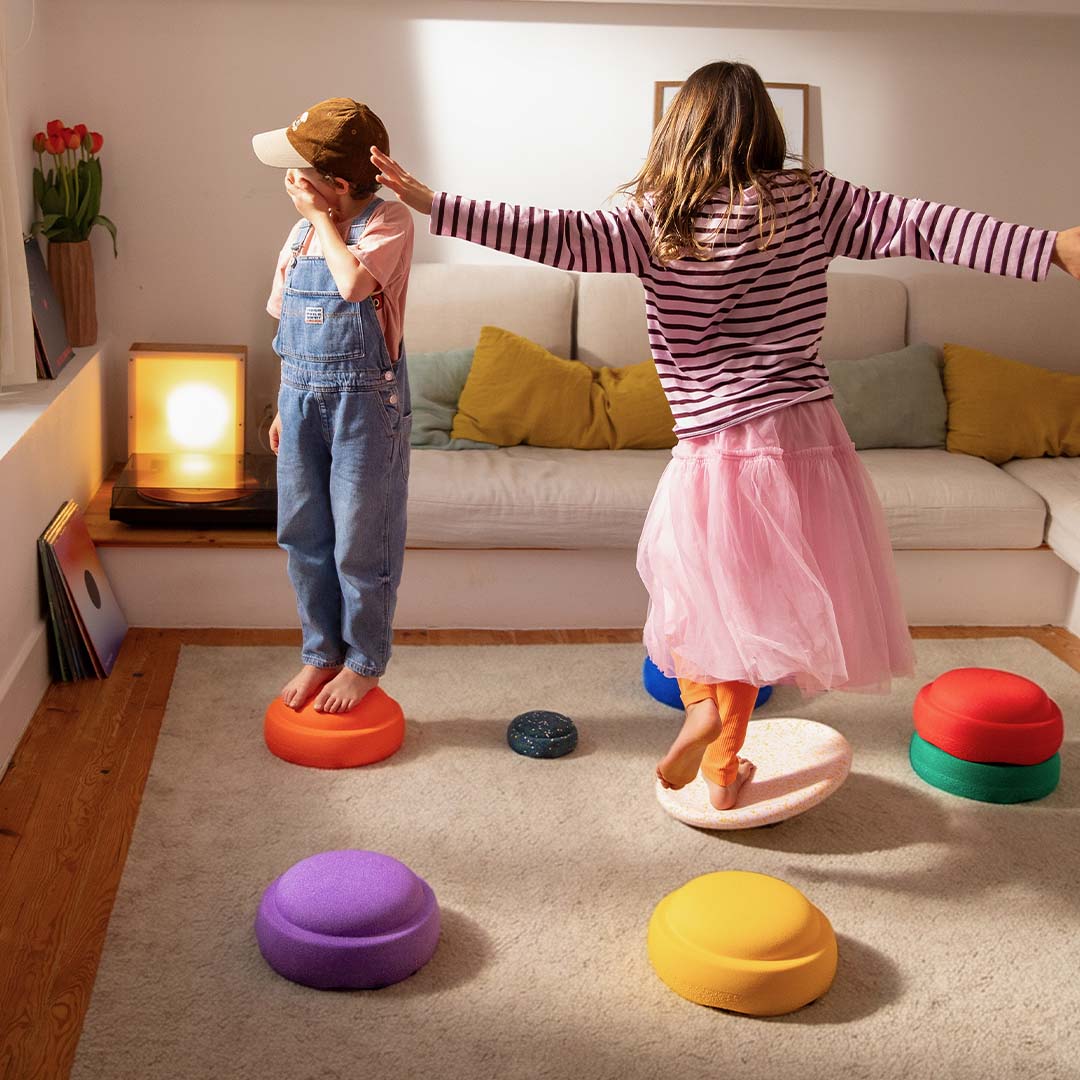 stapelstein rainbow met petal balance board - classic + gratis mini | 100420 | 2