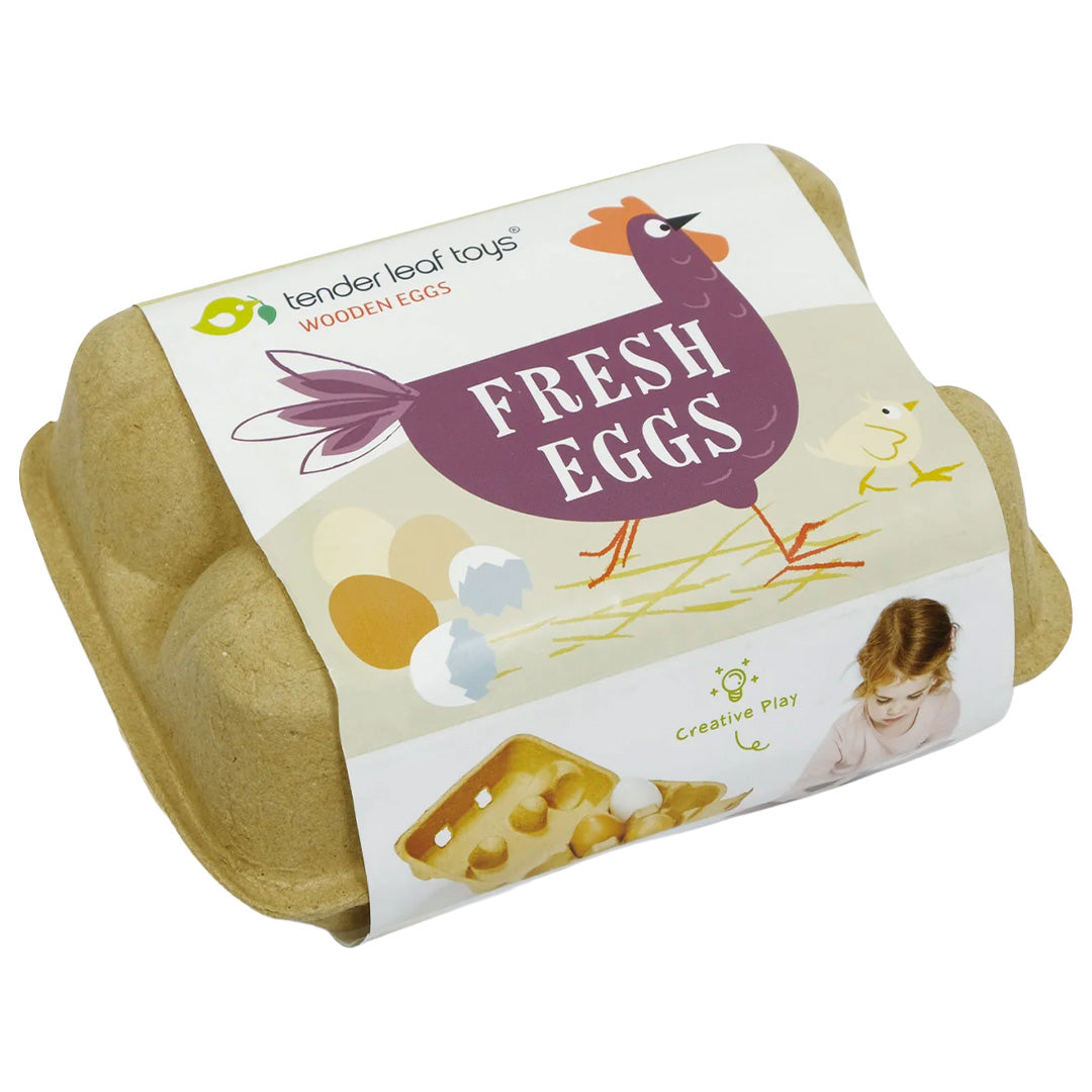 tender leaf toys houten eieren - 6st | 4608285 | 4
