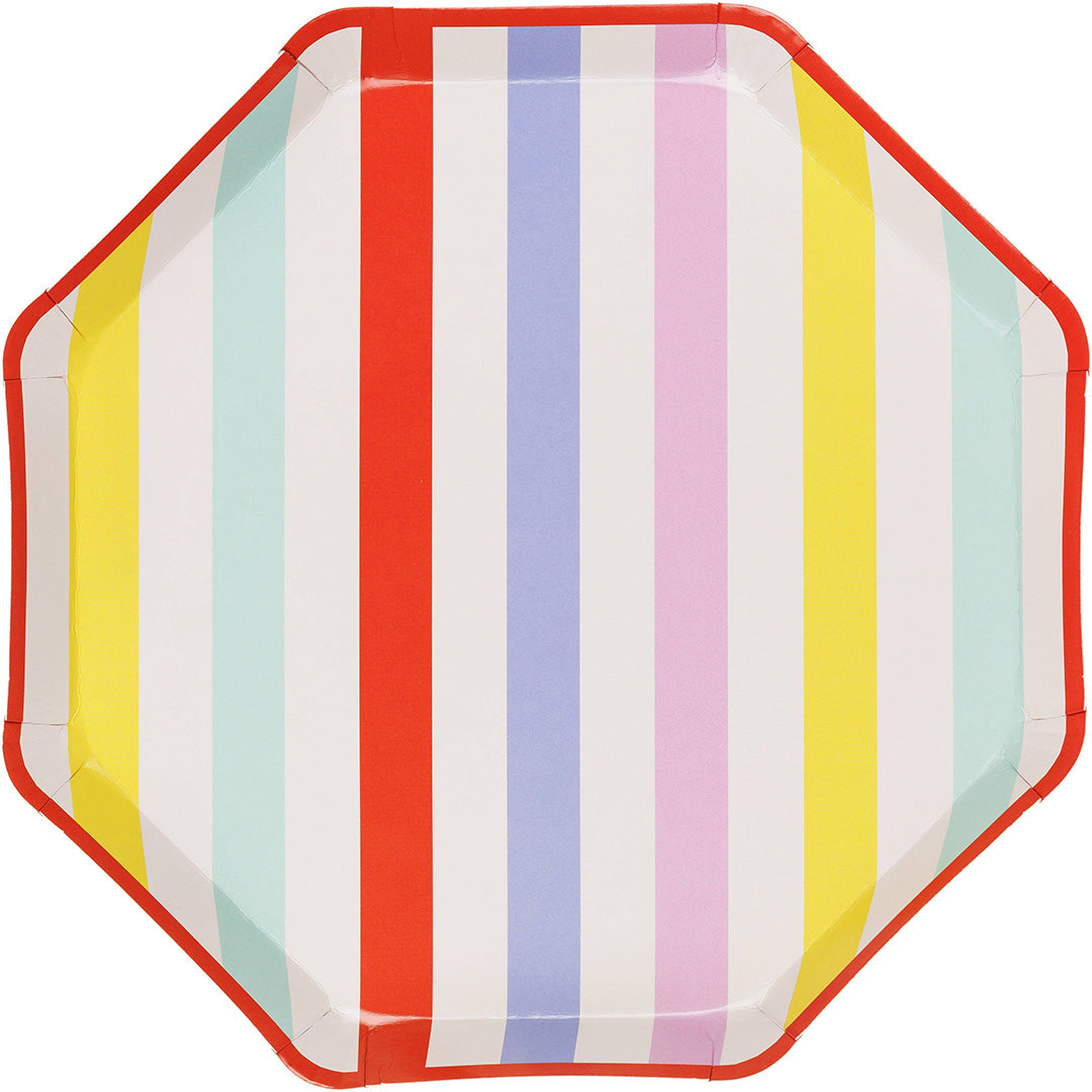 partydeco borden gestreept - 6st | TPP119 | 1
