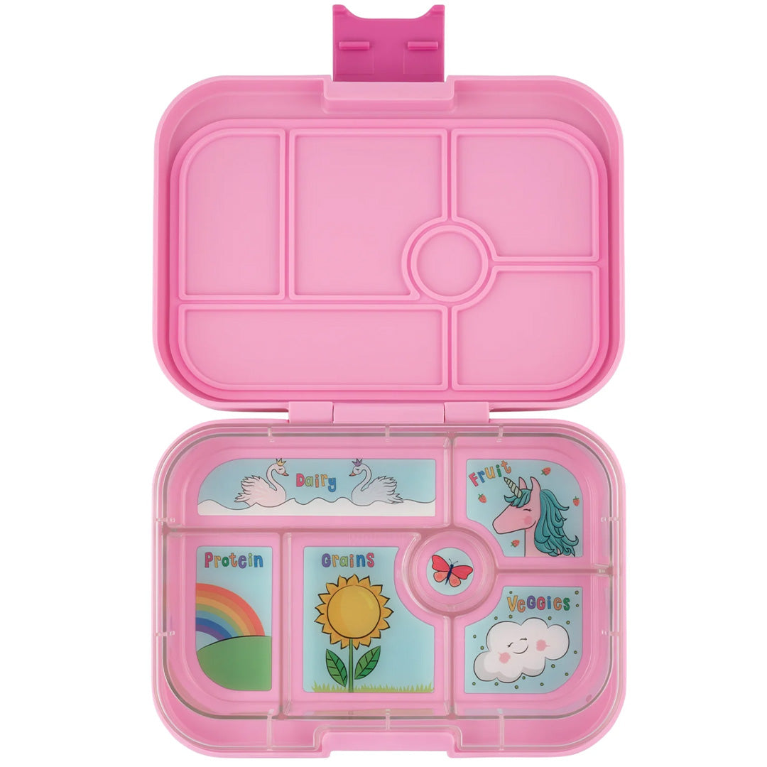 yumbox original broodtrommel 6 vakken - power pink - unicorn