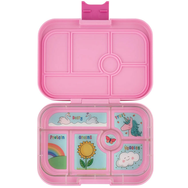 yumbox original broodtrommel 6 vakken - power pink - unicorn