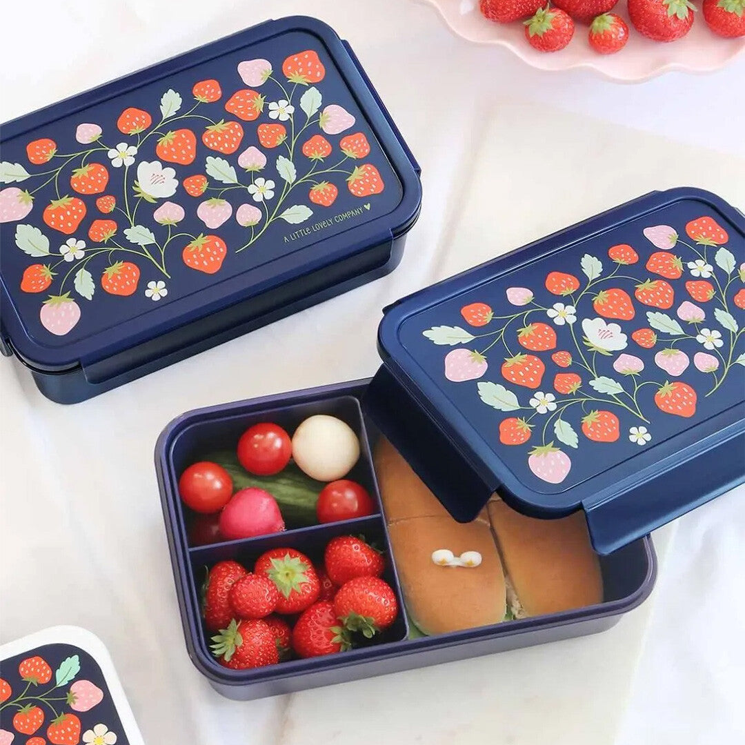 a little lovely company broodtrommel met vakjesblad - aardbeien | SBSTBU55 | 3